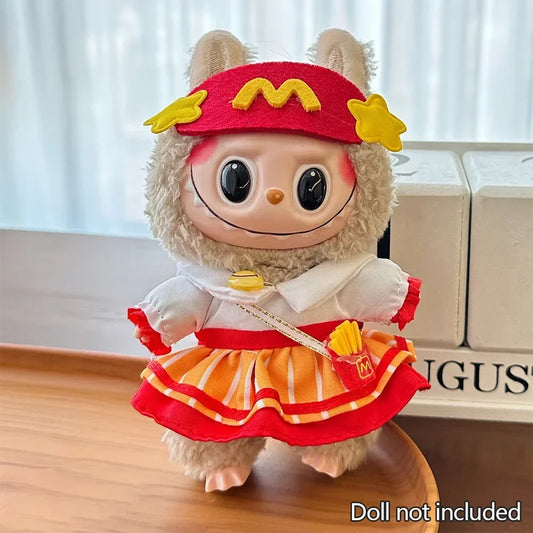 Labubu - McDonald's Dress Outfit  - 17cm Labubu Doll Clothes